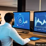 Home 23 고객의 구매 결정 과정 이해하기 - A modern digital marketing workspace in an Arab office setting, featuring a diverse group of profess...